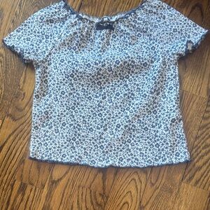 Kids' Blue Floral Short Sleeve Top